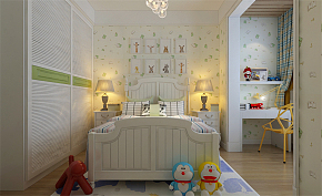 143平现代美式三居之儿童房软装装饰效果图