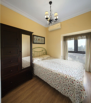 美式小清新两居之卧室整体效果图
