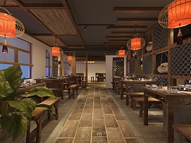 古渝雄关火锅店之灯饰装饰效果图