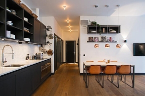 88平简欧风两居之厨房橱柜设计效果图