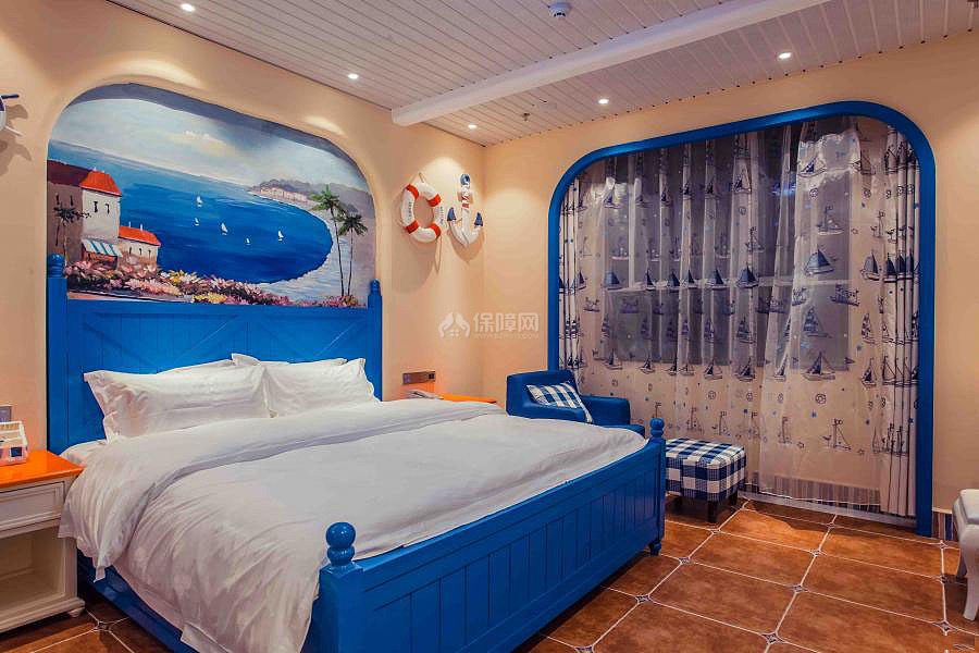 济宁精品酒店之主题房间二床头背景墙造型设计效果图