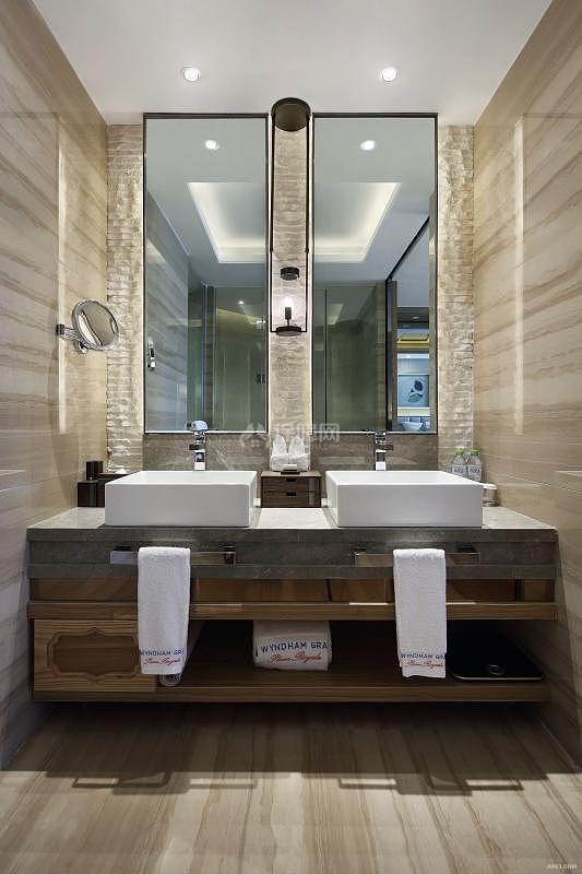 山东现代简约酒店之房内卫浴设计效果图