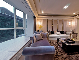 120平欧式三居之客厅飘窗设计效果图