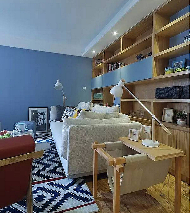 88平现代简约两居室之客厅颜色搭配效果图
