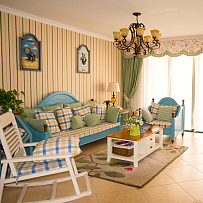 地中海风格三口之家之客厅摇摇椅效果图