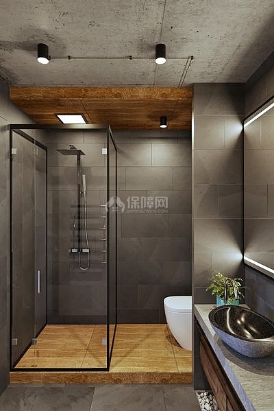 62㎡工业风单身公寓之卫浴设计效果图