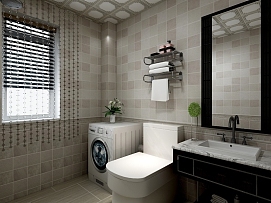 126.5平米新中式三居之卫生间洗手台设计效果图