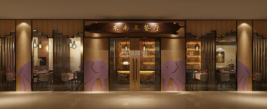 東南亞主題餐廳之外形裝修效果圖