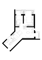 74平米北歐簡約戶型圖展示