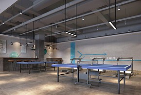 迪卡儂辦公室之乒乓球室布置效果圖