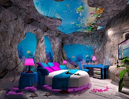 如果爱精品主题酒店之海底世界主题房效果图