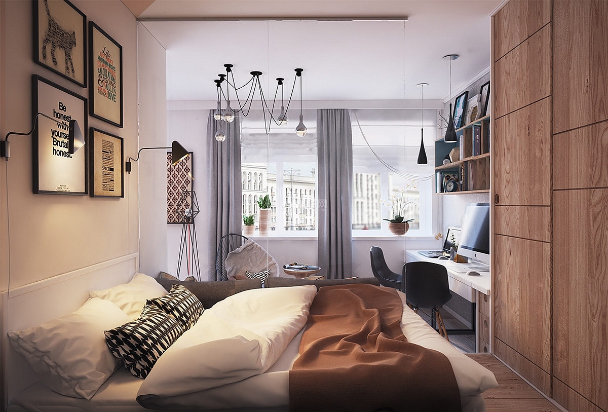 42平单身女性公寓之卧室整体设计效果图