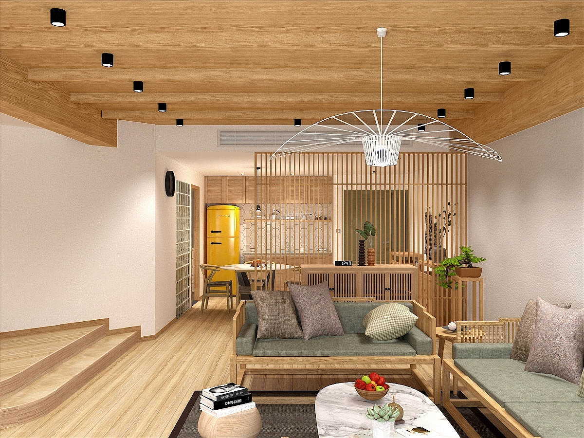 新中式别墅效果图|空间|家装设计|张响 - 原创作品 - 站酷 (ZCOOL)