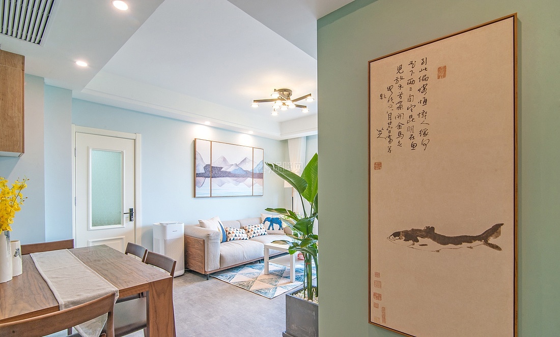84平北歐兩居之墻面裝飾畫效果圖