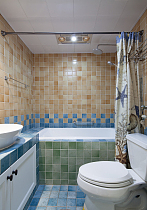 134㎡唯美美式风复式之一楼卫浴设计效果图