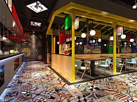 god journeys火锅店之座位隔断效果图