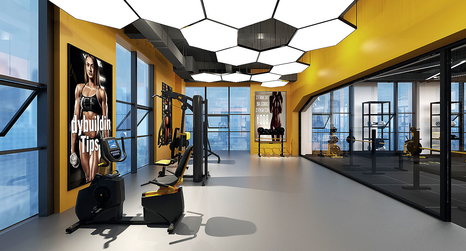 神木运动健身中心之力量锻炼区装修效果图