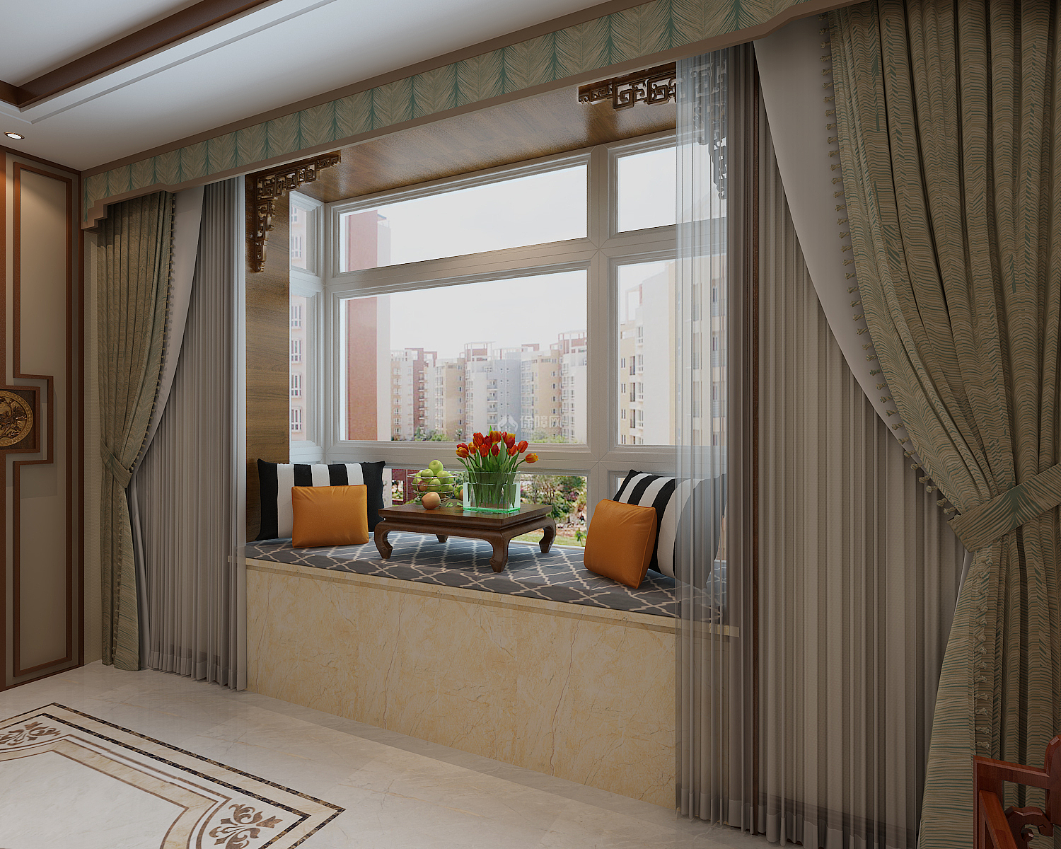 新中式风格窗帘|别墅窗帘|上海文宗缘商贸有限公司