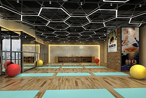 普力菲健身会所之瑜伽区设计布置效果图