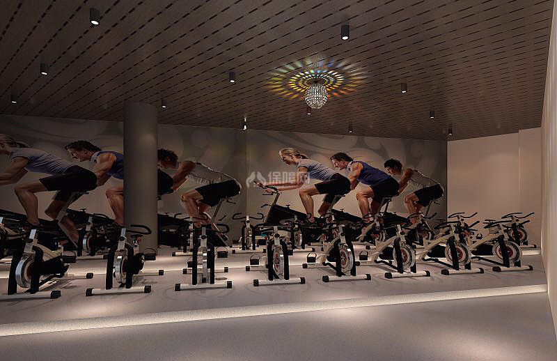 尚力健身房之动力单车锻炼区设计效果图