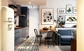 96㎡温馨现代两居之开放式厨房装潢设计效果图