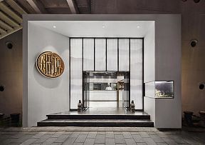 船说茶点粤菜餐饮店之入门招牌设计效果图