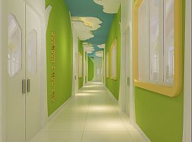 創(chuàng)藝寶貝幼兒園之過道裝修布置效果圖