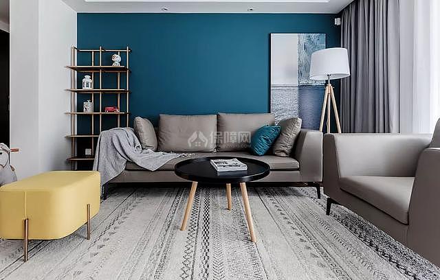 120平现代混搭沙发地毯搭配效果图