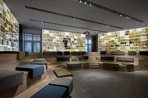 西堤紅山聯(lián)合辦公一層活動區(qū)裝修效果圖