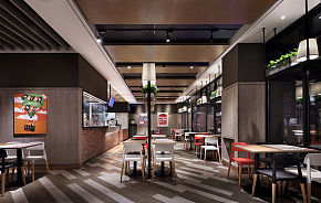 KFC光明店内部用餐区设计效果图