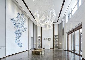 蓝山公馆销售中心进门大厅整体装修设计