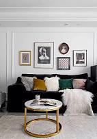 135平轻奢欧美风沙发背景墙装饰效果图