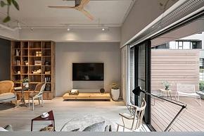 100㎡簡約小資范客廳陽臺裝修效果圖
