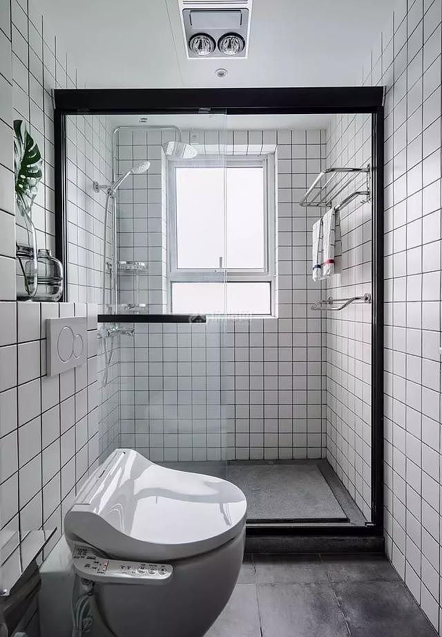 118㎡清爽北欧浴室干湿分离设计效果图