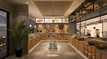 厨子日记餐饮自助取餐处装潢效果图