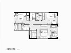 90㎡現(xiàn)代復(fù)式樓二樓平面布置圖