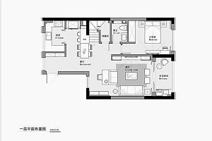 90㎡現(xiàn)代復(fù)式樓一樓平面布置圖