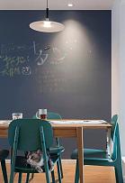 76平舒适北欧餐厅黑板墙装饰效果图