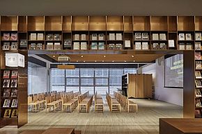 前檐書店活動區(qū)域裝潢效果圖