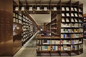 前檐書店圖書區(qū)服務臺裝潢效果圖