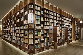 前檐書店閱讀區(qū)書架設計效果圖