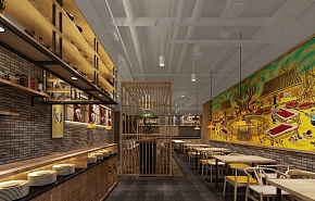 關(guān)中緣餐廳用餐處裝潢效果圖