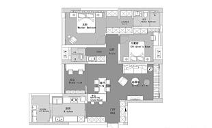 115m2北歐風(fēng)兩室兩衛(wèi)平面布置圖