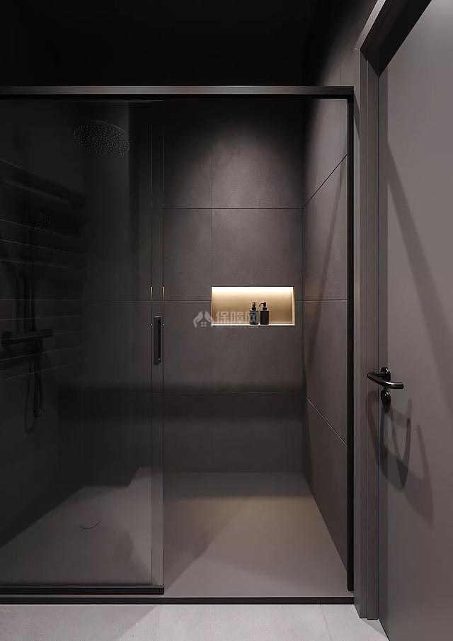 80平极简高级灰浴室淋浴房装修效果图