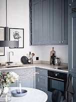 68㎡时尚现代公寓之厨房橱柜设计效果图