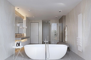 200㎡质感现代风三居之浴缸设计效果图