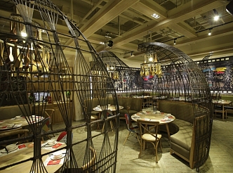 淘味群光广场店之圆弧形造型隔断设计效果图