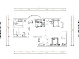 97㎡北欧风三居之户型图