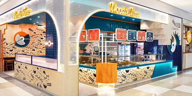 活力撞色系NoodleTime拉面店装修案例