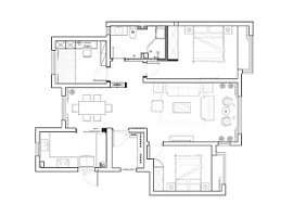 110㎡现代三居户型图